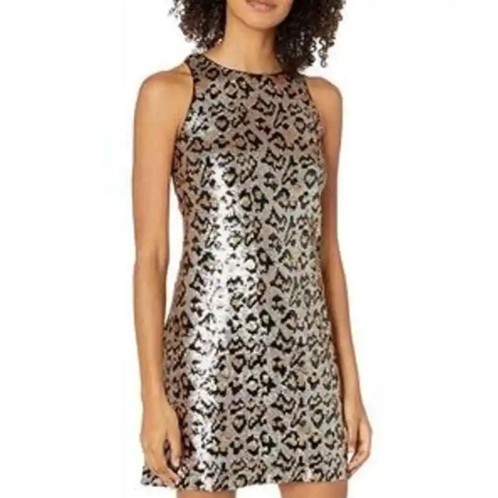 ❤️ NWT! ALI & JAY SEQUIN RAWR LEOPARD MINI DRESS, SMALL